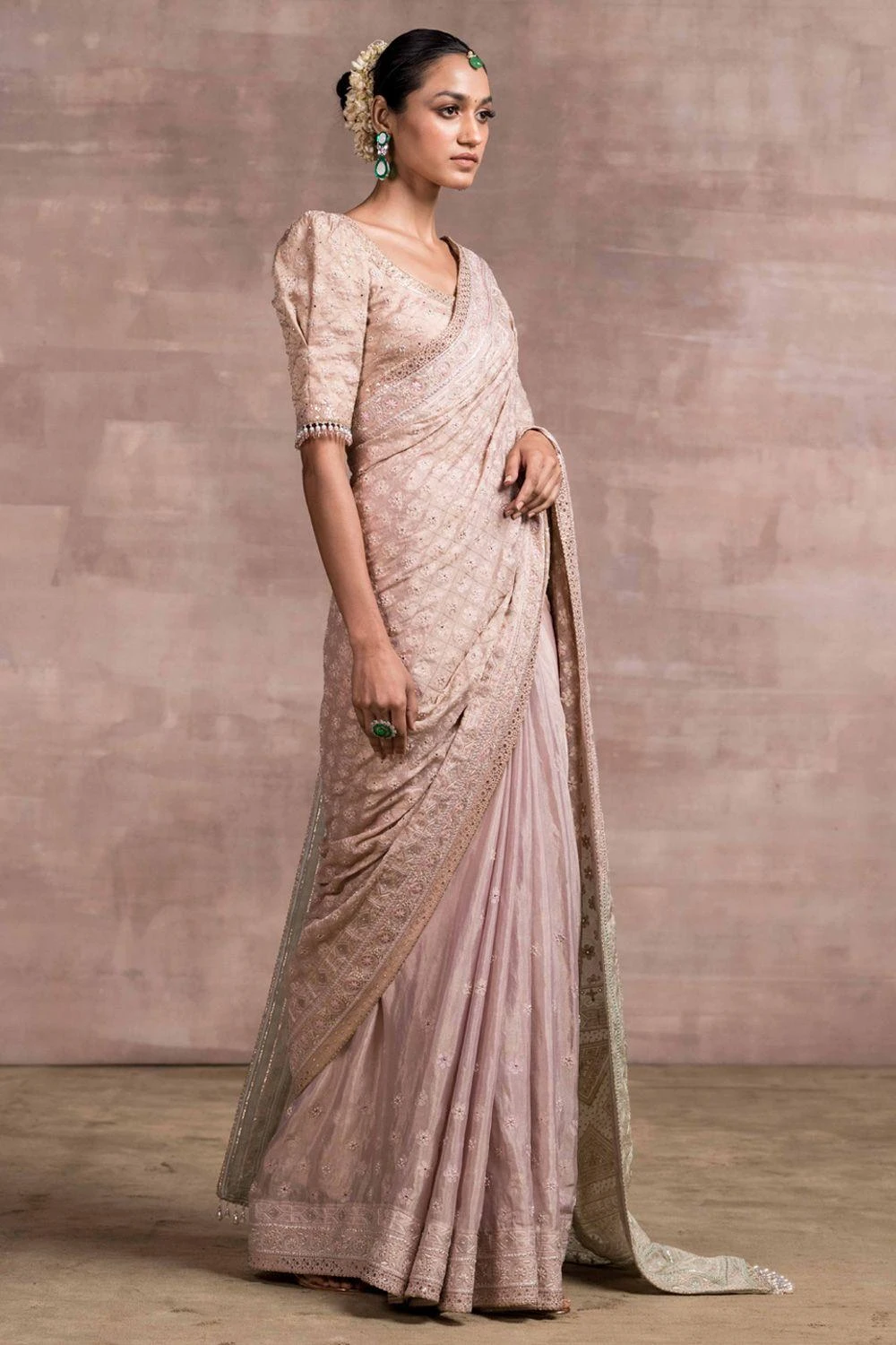 Tarun Tahiliani Ombre Chikankari Sari Set 2 Tarun Tahiliani Ombre Chikankari Sari Set - Image 2