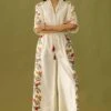 Chandrima Ivory Floral Embroidered Jumpsuit