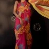 Chandrima Fuchsia Floral Applique Sari