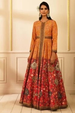 Debyani Printed Anarkali With Zardosi & Threadwork