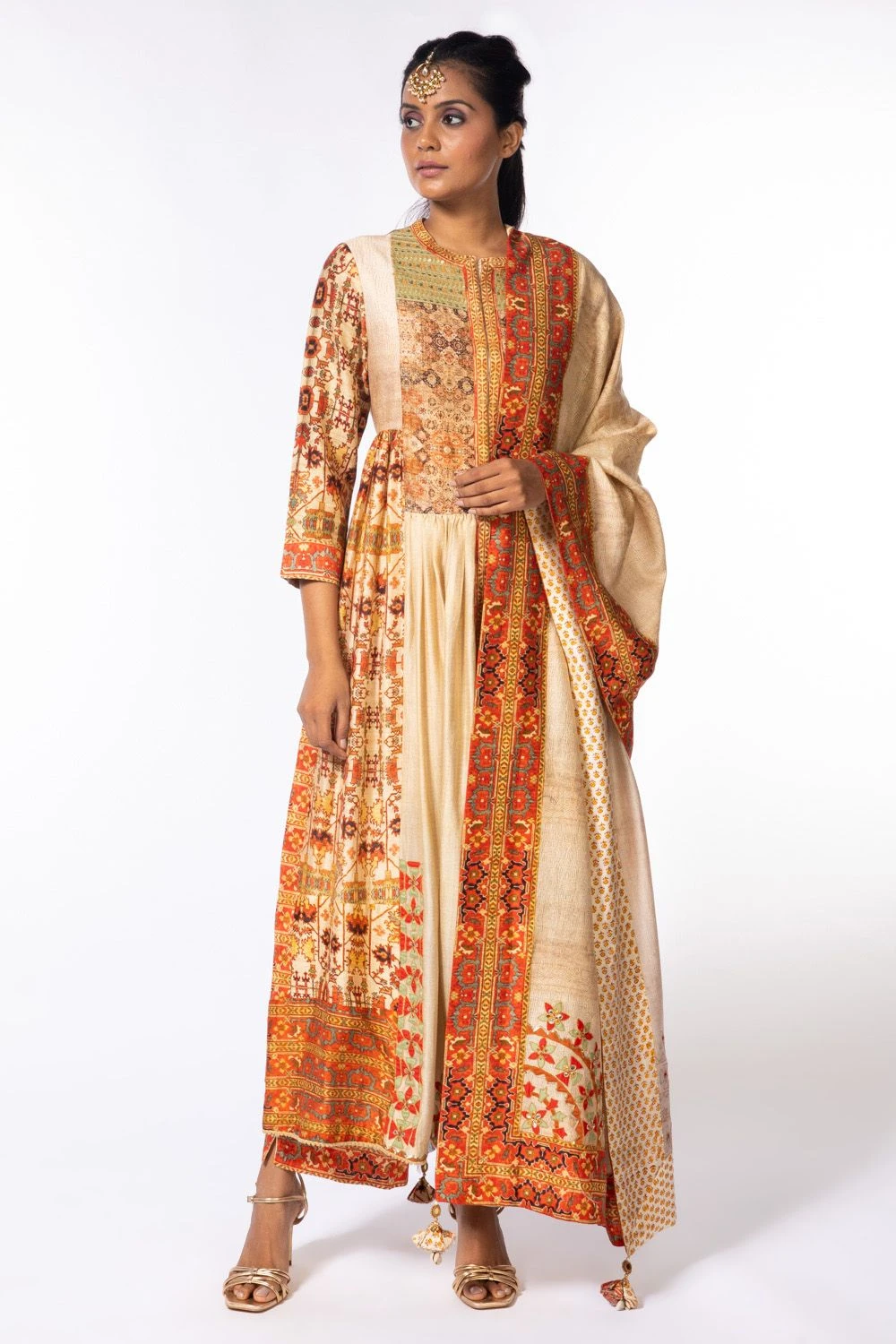 Nergis By Debyani Ivory Printed Anarkali Set 2 Nergis By Debyani Ivory Printed Anarkali Set - Image 2