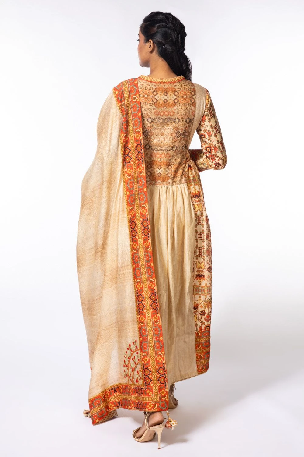 Nergis By Debyani Ivory Printed Anarkali Set 4 Nergis By Debyani Ivory Printed Anarkali Set - Image 4