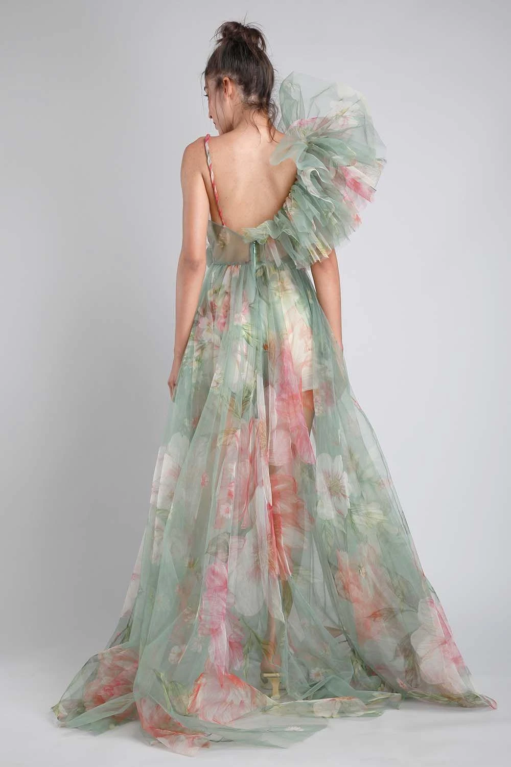 Gauri & Nainika Ruffled Romper With Frill Flower Detail 3 Gauri & Nainika Ruffled Romper With Frill Flower Detail - Image 3