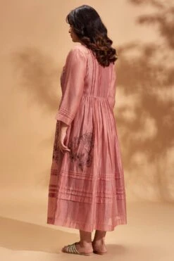 Half Full Curve Floral Cluter Dress With Gathers -Echo Clothing Store hfcsb011p 3