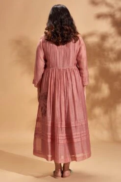 Half Full Curve Floral Cluter Dress With Gathers -Echo Clothing Store hfcsb011p 4