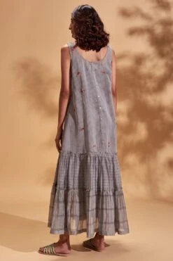 Half Full Curve Floral Cluster Double Frill Dress -Echo Clothing Store hfcsb032 4