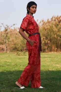 Ikai Rust Shibori Dyed Jumpsuit -Echo Clothing Store ik18 2