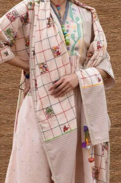 Sunira Designs Pink Patchwork Stole -Echo Clothing Store j2229d 4