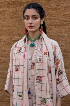 Sunira Designs Pink Patchwork Stole -Echo Clothing Store j2229d 5