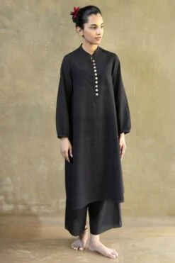 Kishmish Black Shift Tunic -Echo Clothing Store kmsf054 slb blk 3
