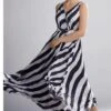 KoAi Striped Maxi Dress With Belt
