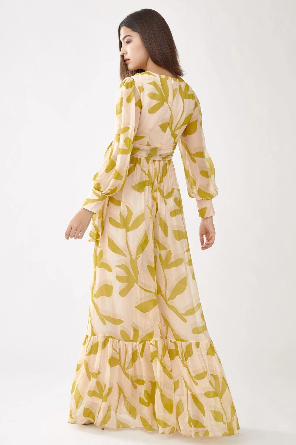 KoAi Peach & Mustard Floral Wrap Jumpsuit 4 KoAi Peach & Mustard Floral Wrap Jumpsuit - Image 4