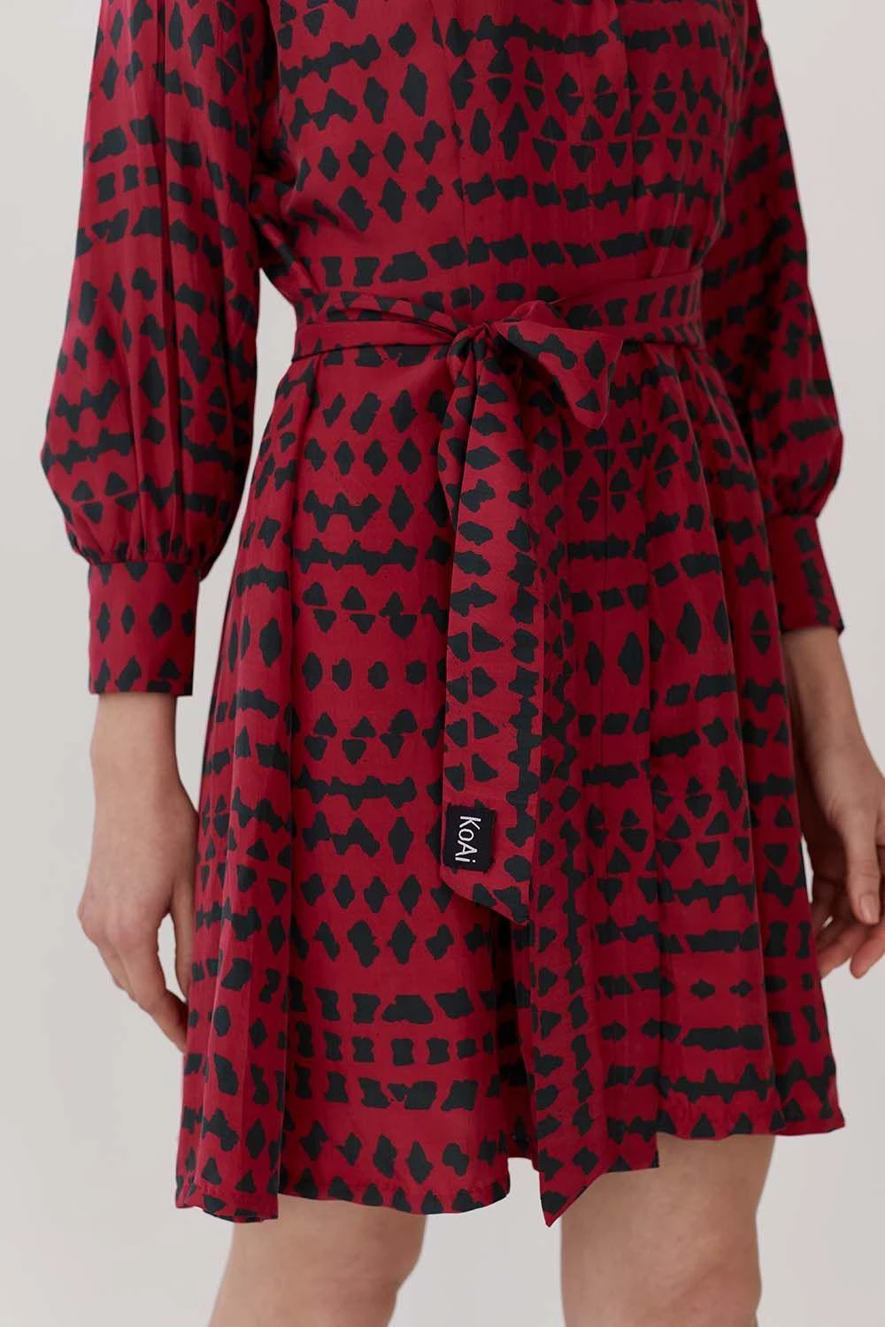KoAi Abstract Printed Shirt Dress With A Belt 2 KoAi Abstract Printed Shirt Dress With A Belt - Image 2