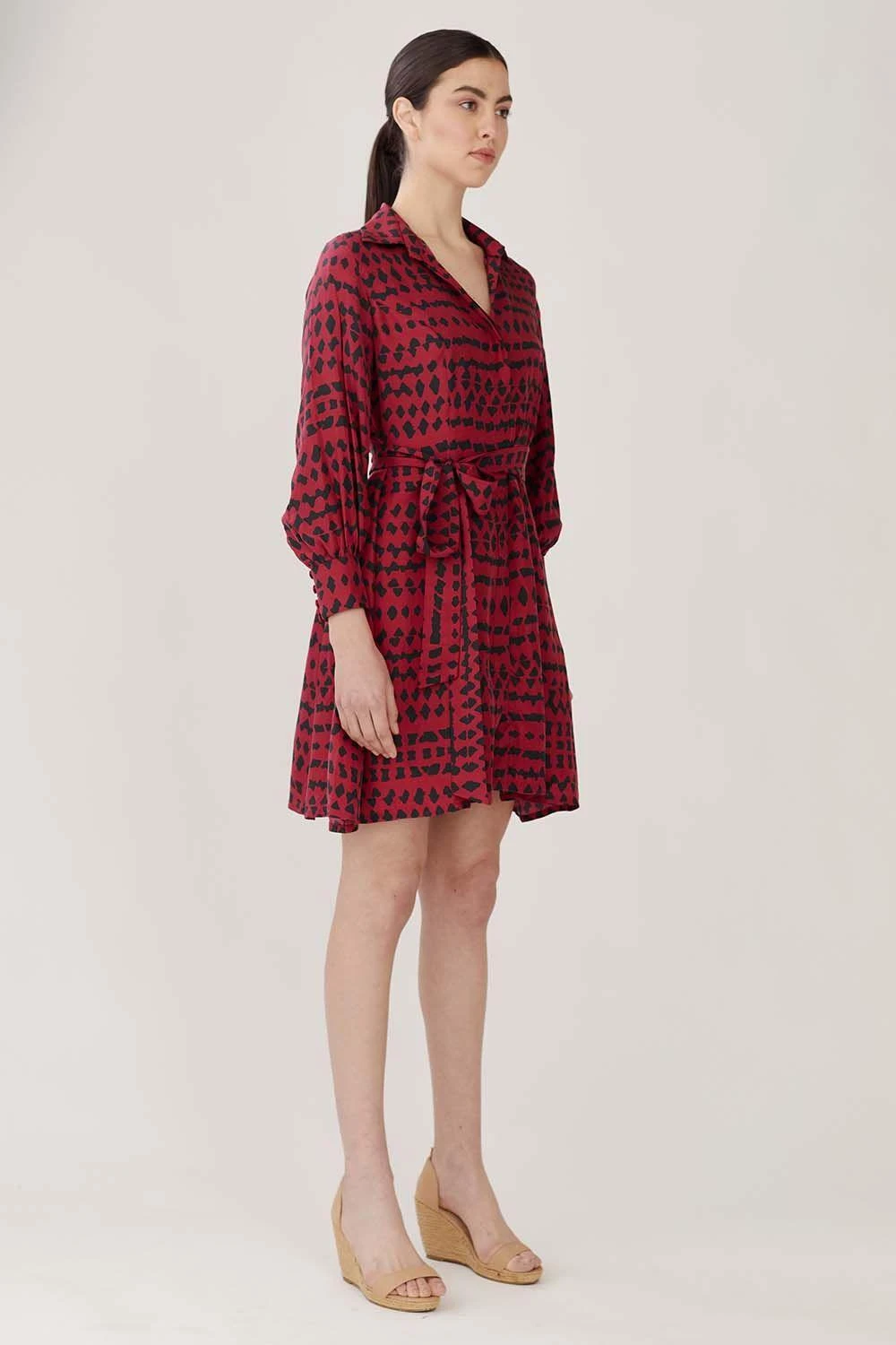 KoAi Abstract Printed Shirt Dress With A Belt 3 KoAi Abstract Printed Shirt Dress With A Belt - Image 3