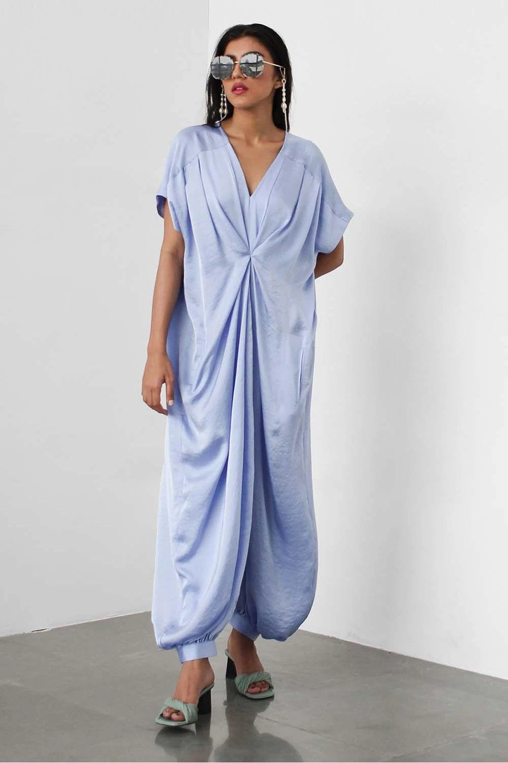 431-88 By Shweta Kapur Ice Blue Lounge Jumpsuit 2 431-88 By Shweta Kapur Ice Blue Lounge Jumpsuit - Image 2