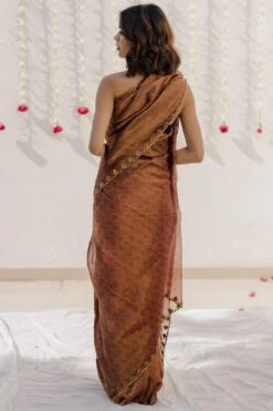 Mimamsaa Digital Printed Magenta Sari With Blouse Piece -Echo Clothing Store mimrj018 5