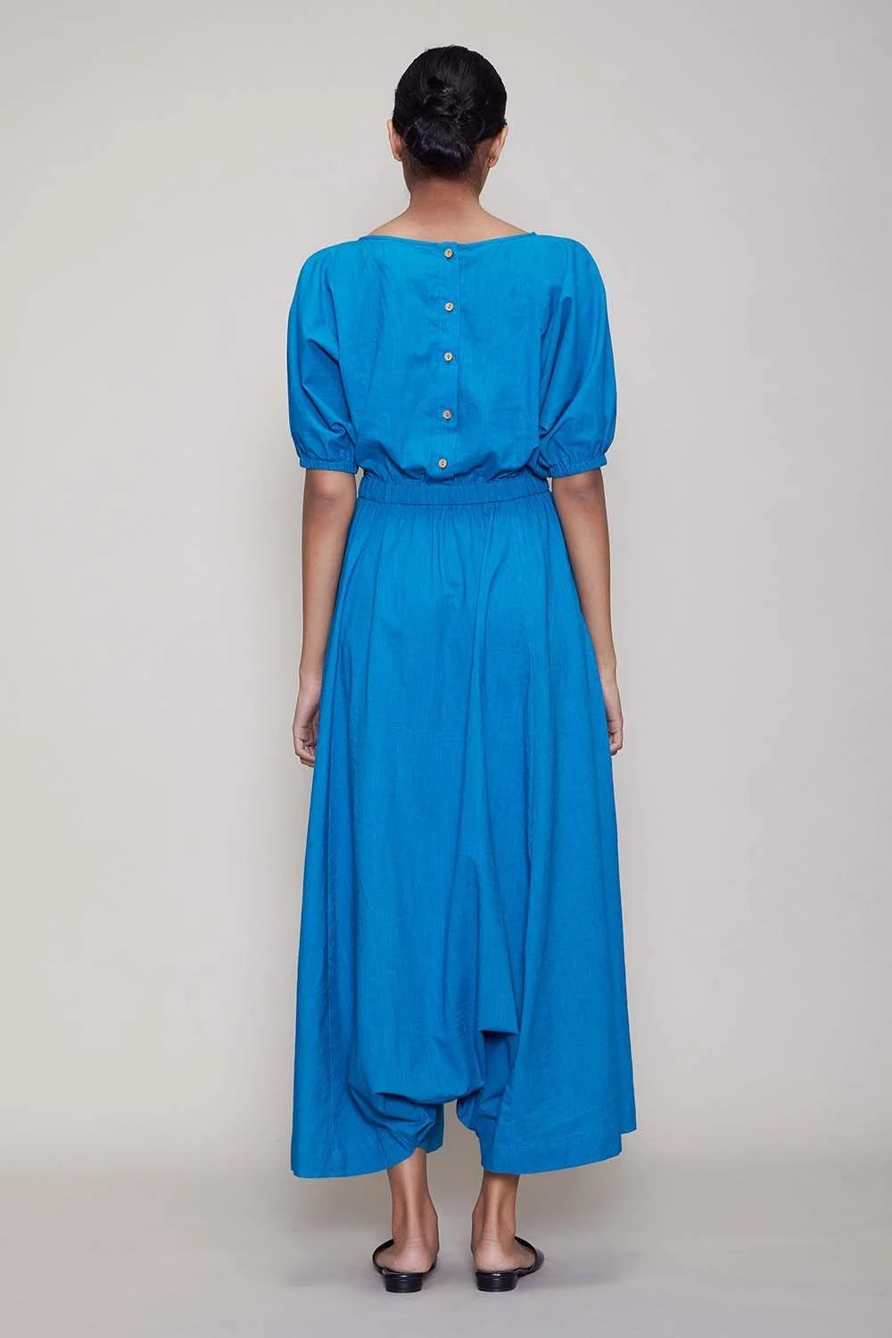 Mati Blue Jumpsuit With Elasticated Waist 4 Mati Blue Jumpsuit With Elasticated Waist - Image 4