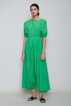 Mati Green Jumpsuit With Elasticated Waist -Echo Clothing Store mtsj green 3