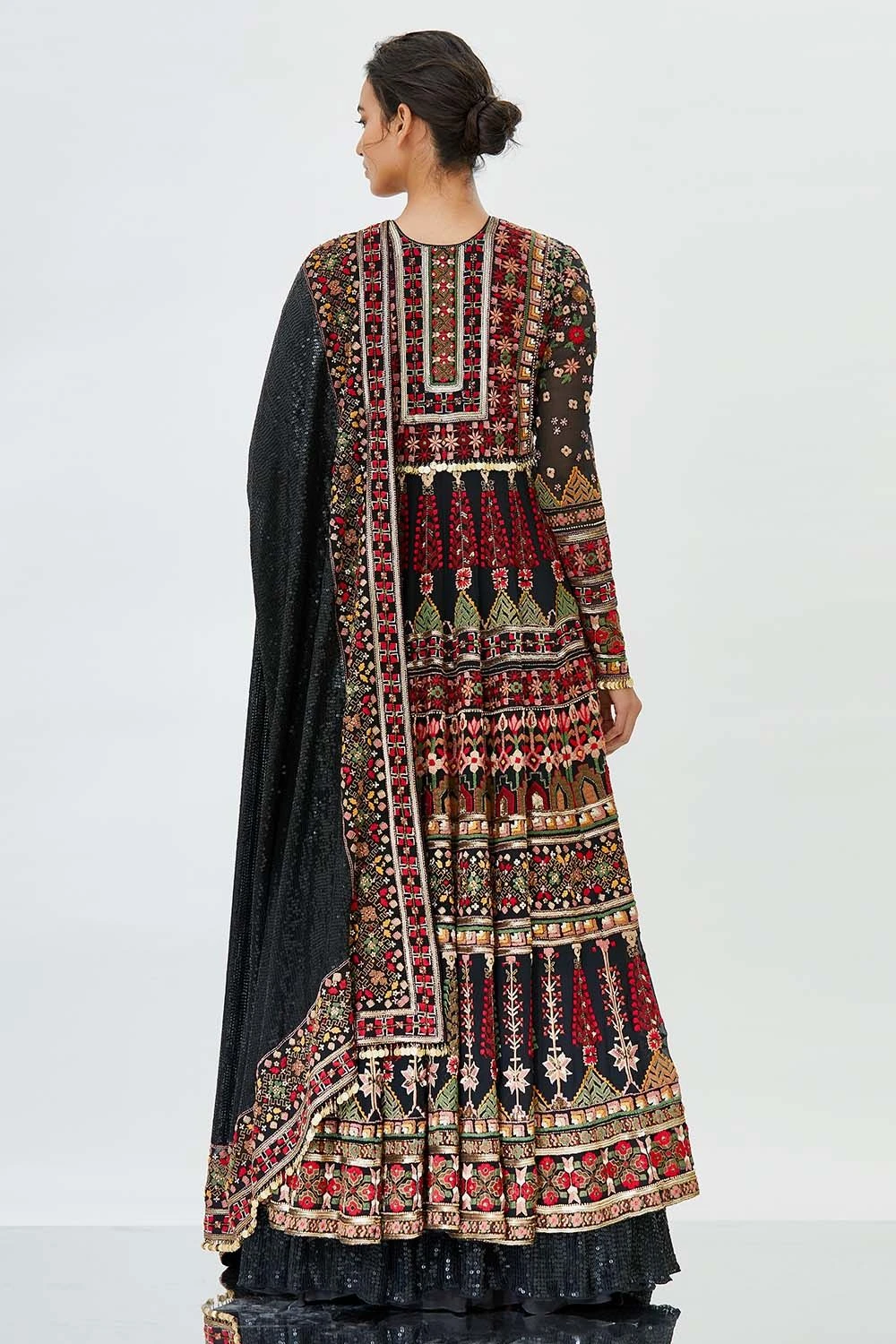 Nakul Sen Black Anarkali Set With Tribal Embroidery 6 Nakul Sen Black Anarkali Set With Tribal Embroidery - Image 6