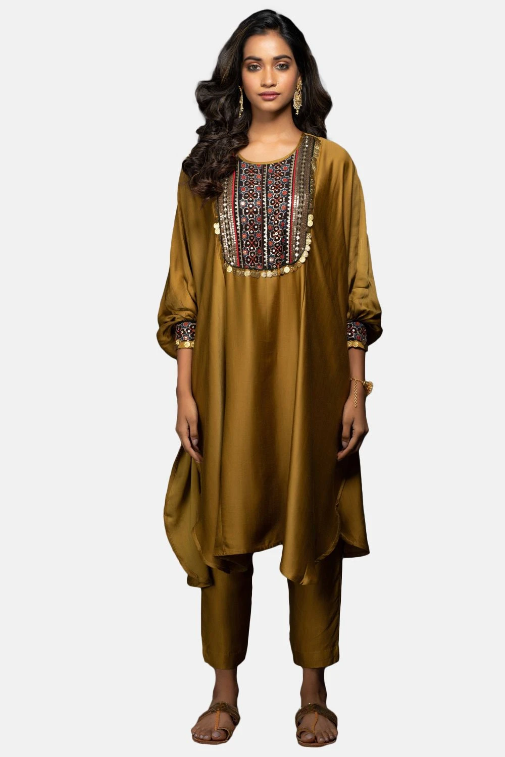 Prahnaaya Gold Mustard Anti-fit Kurta Set With Dupatta 3 Prahnaaya Gold Mustard Anti-fit Kurta Set With Dupatta - Image 3