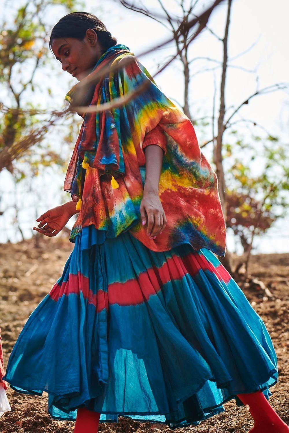 Cotton Mul Tie-dye Scarf 2 Cotton Mul Tie-dye Scarf - Image 2