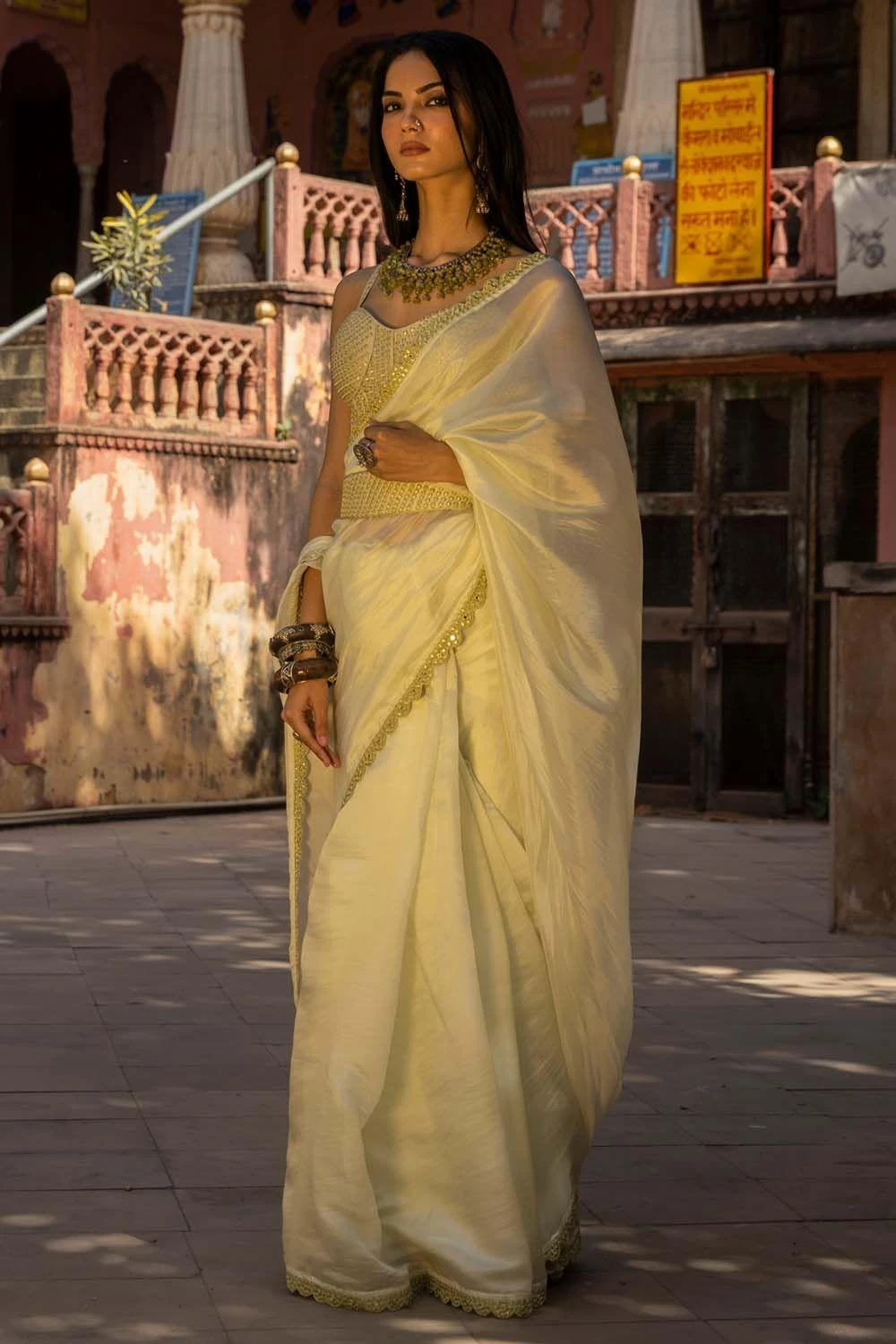 Punit Balana Mint Green Organza Silk Sari 1 Punit Balana Mint Green Organza Silk Sari