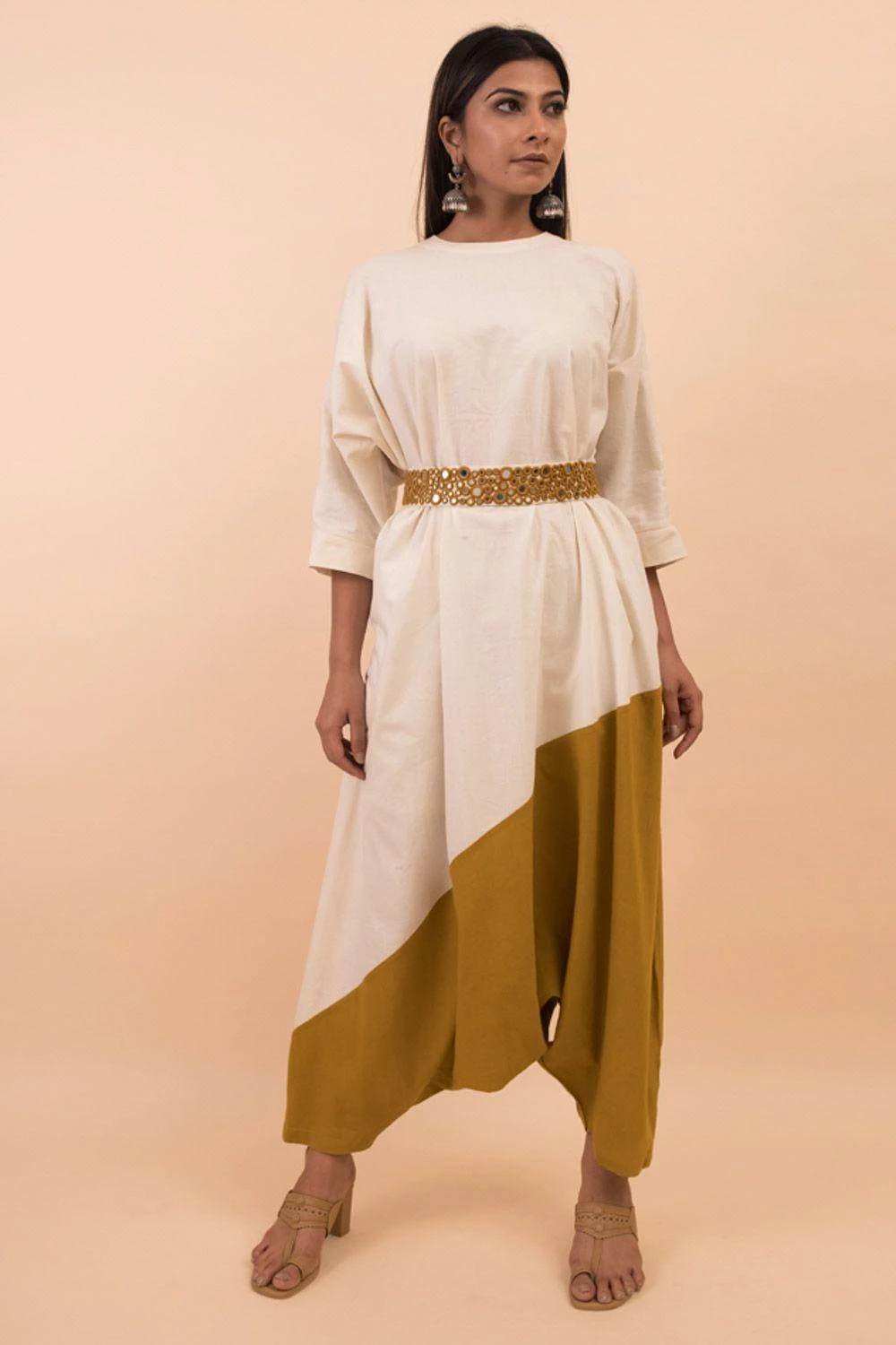 Pooja Keyur Two Tone Jumpsuit With Belt 2 Pooja Keyur Two Tone Jumpsuit With Belt - Image 2