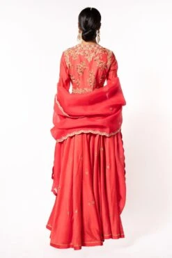 Petticoat Lane By Divya Pink Floral Embroidered Anarkali Set -Echo Clothing Store pl0709 6