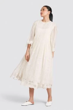 Ikai Cutwork Pleated Dress -Echo Clothing Store pld703 3