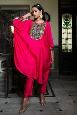 Prahnaaya Pink Anti Fit Kurta Set With Ajrakh Patch 8 Prahnaaya Pink Anti Fit Kurta Set With Ajrakh Patch -Echo Clothing Store prah04 4