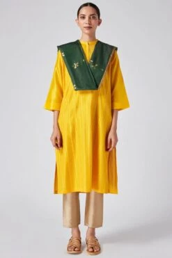 Green Cotton Silk Dupatta