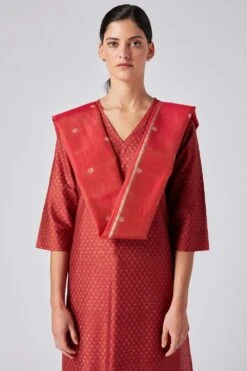 Red Cotton Silk Dupatta 9 Red Cotton Silk Dupatta -Echo Clothing Store pratap2010 2 4
