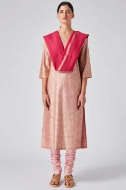 Pink Cotton Silk Dupatta
