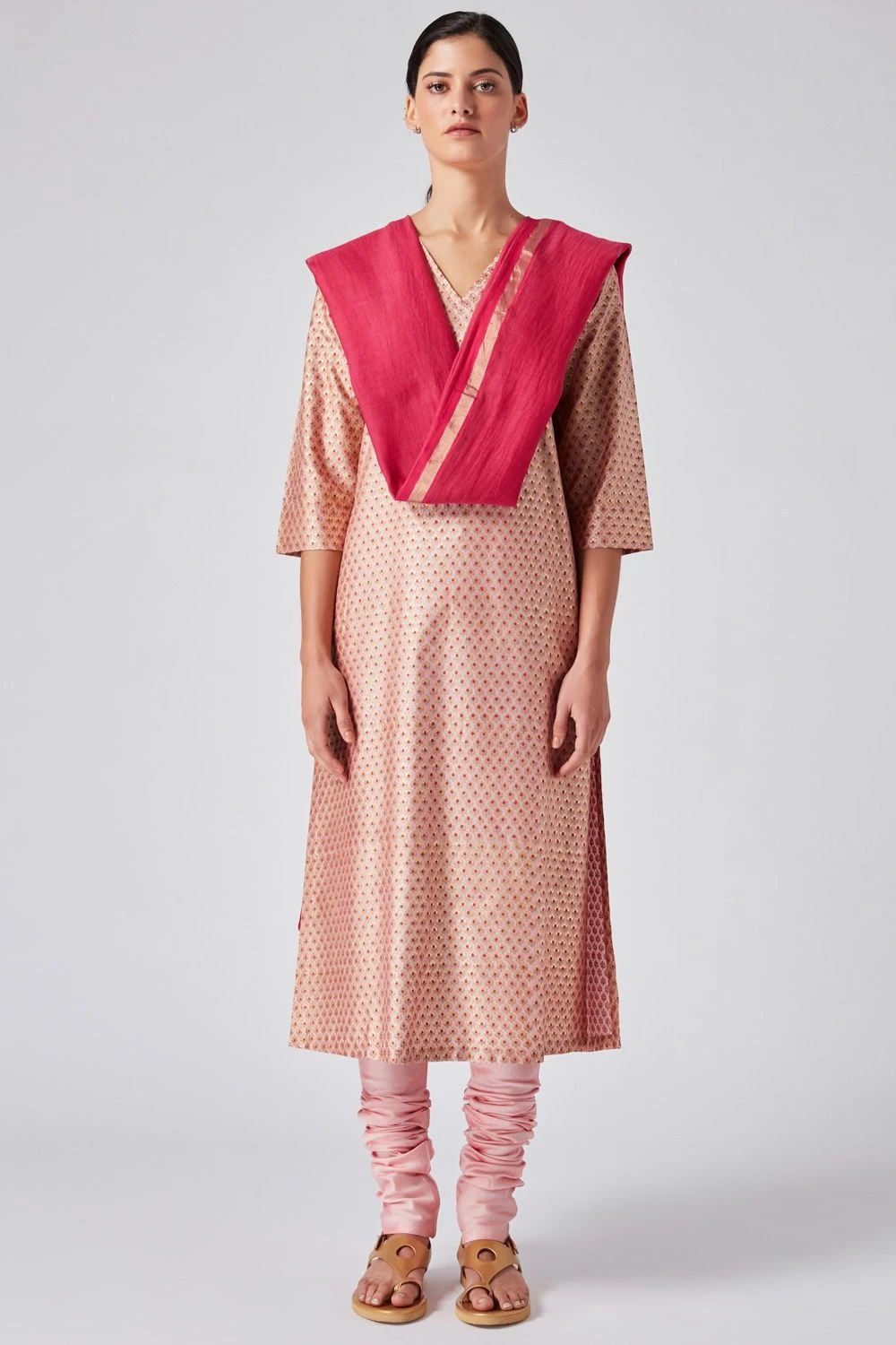 Pink Cotton Silk Dupatta 1 Pink Cotton Silk Dupatta