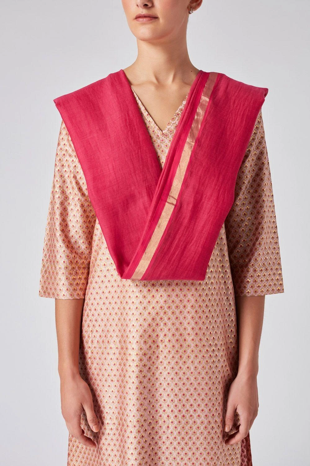Pink Cotton Silk Dupatta 3 Pink Cotton Silk Dupatta - Image 3