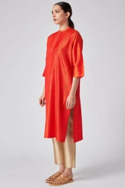 Orange Silk Kurta Set -Echo Clothing Store pratap2010 8 3