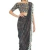 Payal Singhal Multi-colour Printed Crepe Drape Sari Set