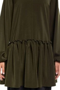 PS Pret By Payal Singhal Bottle Green Frill Hem Tunic -Echo Clothing Store ps tu1524 a 3