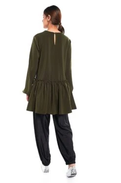 PS Pret By Payal Singhal Bottle Green Frill Hem Tunic -Echo Clothing Store ps tu1524 a 4