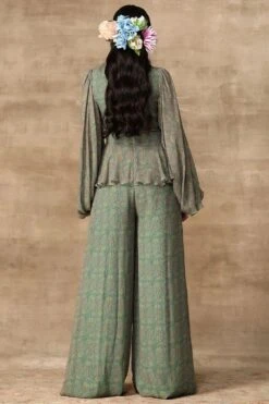 Ridhi Mehra Marcella Turquoise Paisley Printed Jumpsuit -Echo Clothing Store rmwd 21 4