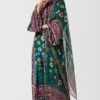 Rajdeep Ranawat Emerald Green Printed Kota Silk Stole