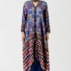 Rajdeep Ranawat Blue Bandhani Print Draped Dress