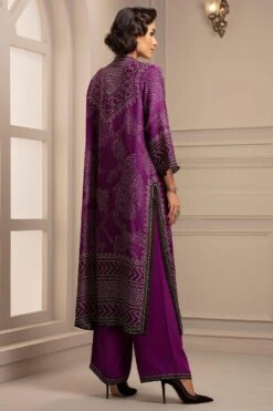 Rajdeep Ranawat Purple Silk Bandhni Long Kurta Set -Echo Clothing Store rr 310 3