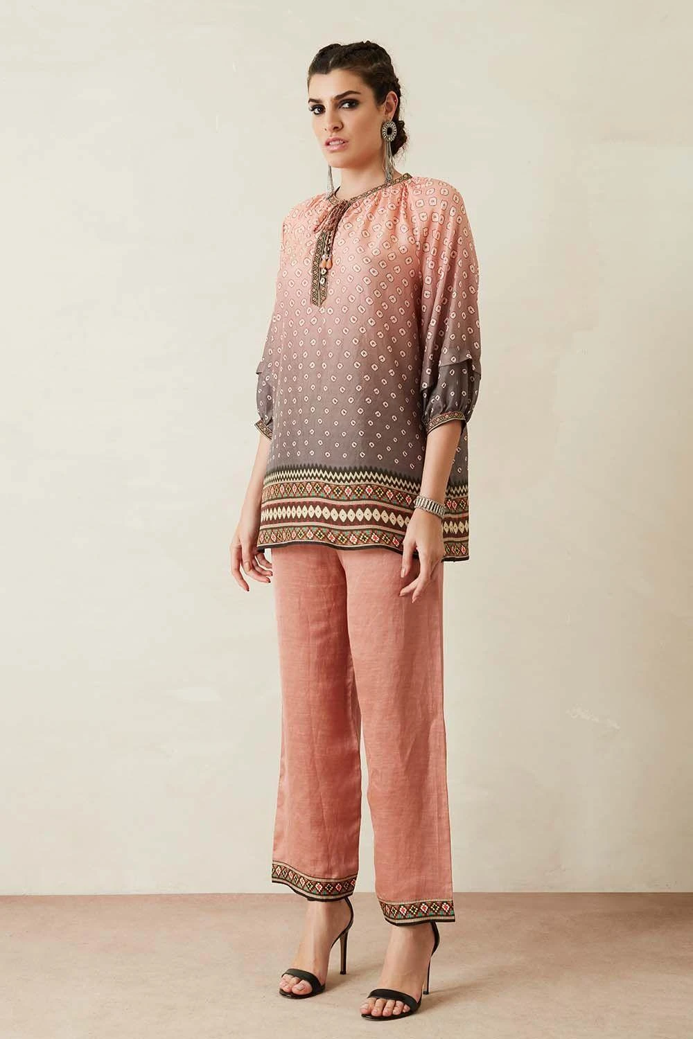 Rajdeep Ranawat Ombre Pink Printed Top & Pant Set 1 Rajdeep Ranawat Ombre Pink Printed Top & Pant Set