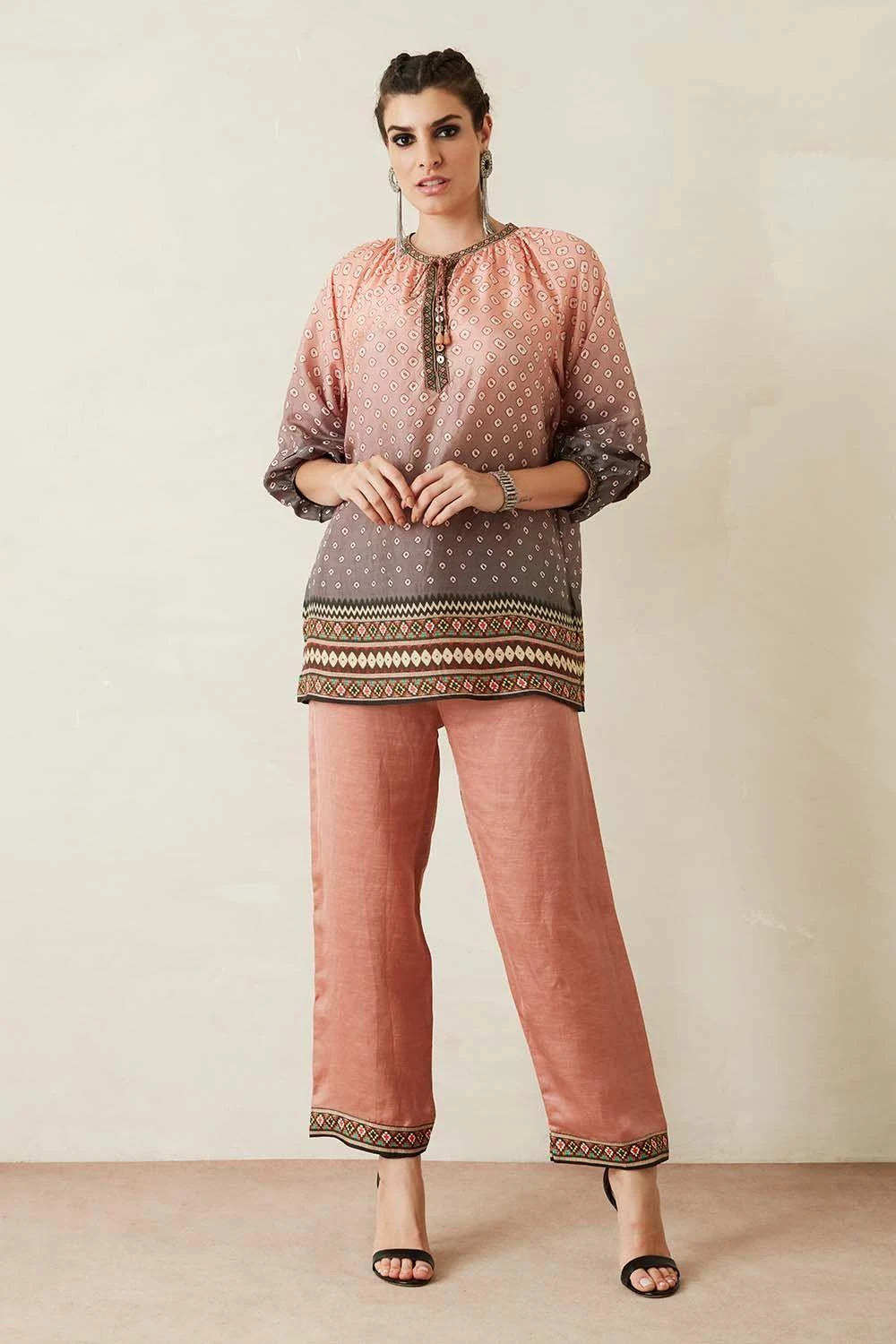 Rajdeep Ranawat Ombre Pink Printed Top & Pant Set 2 Rajdeep Ranawat Ombre Pink Printed Top & Pant Set - Image 2