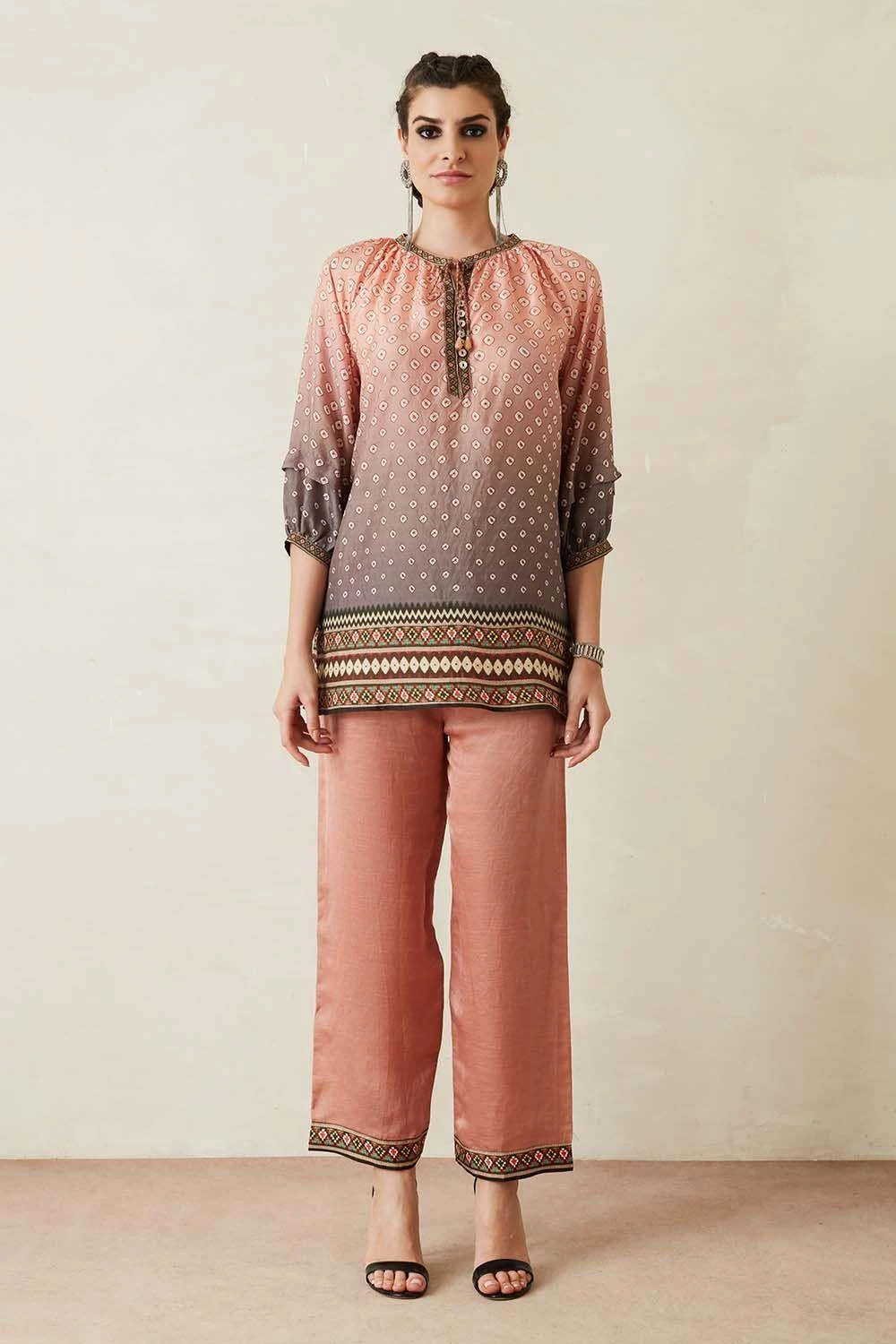 Rajdeep Ranawat Ombre Pink Printed Top & Pant Set 3 Rajdeep Ranawat Ombre Pink Printed Top & Pant Set - Image 3