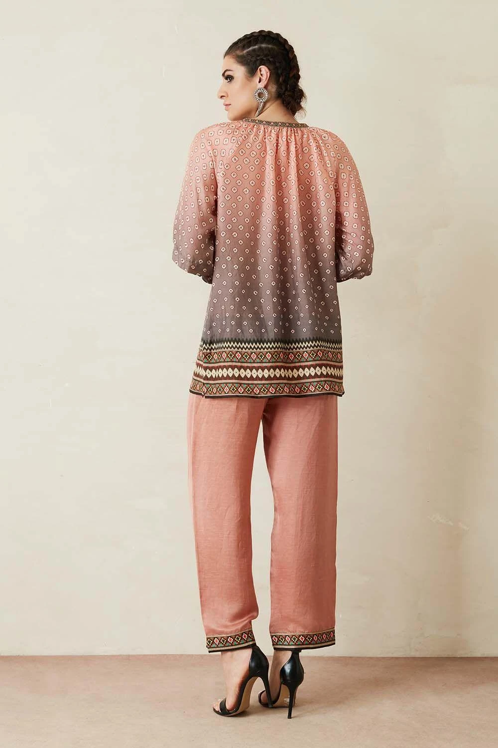 Rajdeep Ranawat Ombre Pink Printed Top & Pant Set 4 Rajdeep Ranawat Ombre Pink Printed Top & Pant Set - Image 4