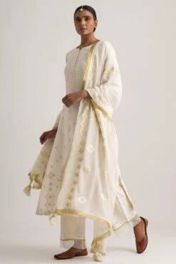 Organic Cotton Anarkali With Gota Detailing