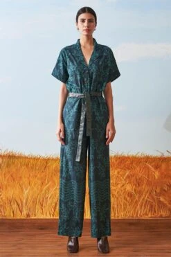 Ikai Teal Shibori Dyed Jumpsuit