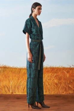 Ikai Teal Shibori Dyed Jumpsuit -Echo Clothing Store sh jmp 2107bl 3